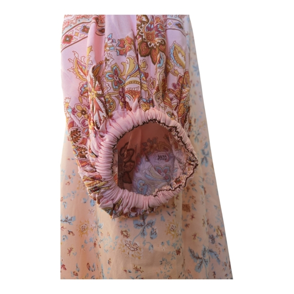 NWOT IN LOOM Vintage Boho Midi Floral Romantic Ruffle Dress - Picture 5 of 9